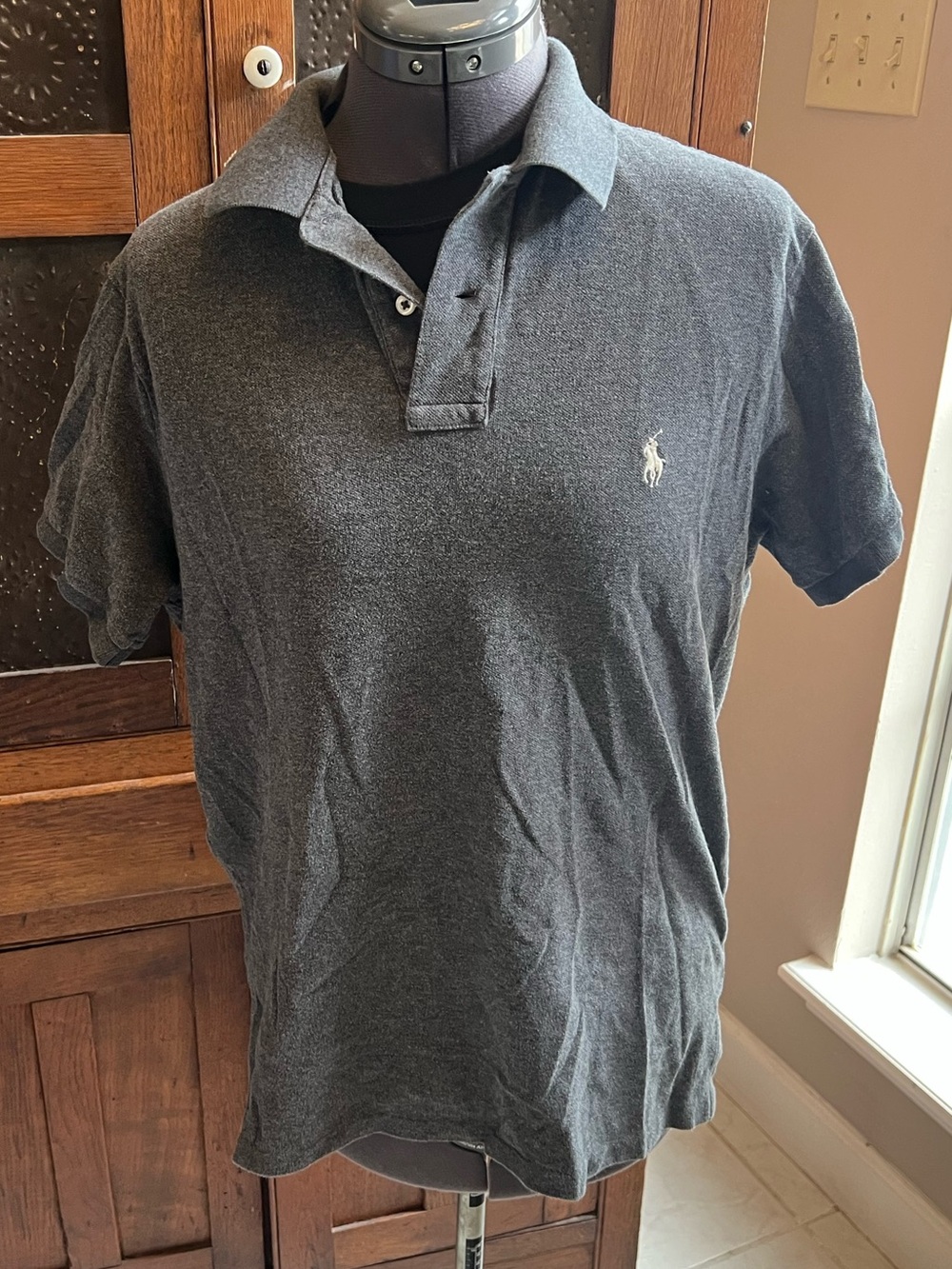 Polo Shirt - Dark Gray Classic Logo Short Sleeve size L